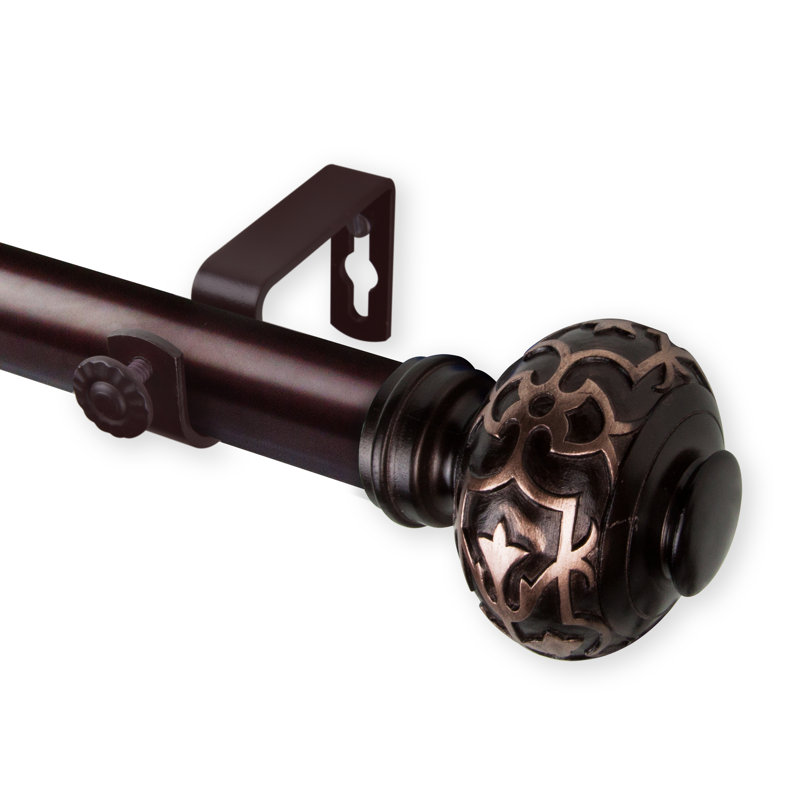 Talley Steel Single Curtain Rod, 28" - 48", Bronze