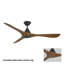 Ventilateur de plafond intelligent en bois naturel Carve 3 avec trousse d'éclairage à DEL sélectionnable 2700K-3000K-4000K-5000K et télécommande incluses, fonctionne avec Alexa et l'application Android ou Android-116667909-123843251-116667906