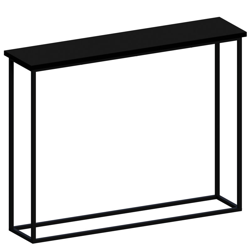 Modern Console Table with Metal Legs – Sleek Hallway Living Room Home Office & Entryway Accent Table, Black, Black