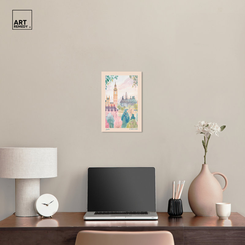 «Soft Spring London», toile de voyage par Art Remedy, Toile tendue, H 15 po x l 10 po