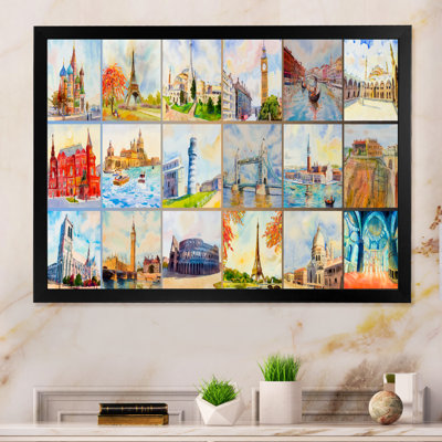 «World Travel Famous Monument III», reproduction sur toile flottante