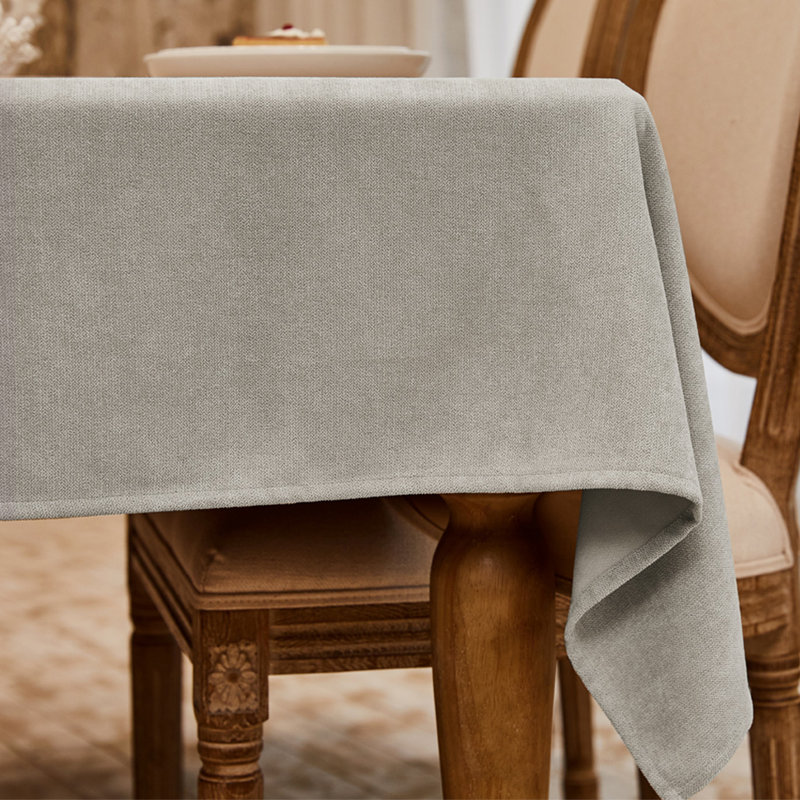 Gimena Fall Rectangle Stain Resistant Tablecloth, 95" L x 55" W, White Cream