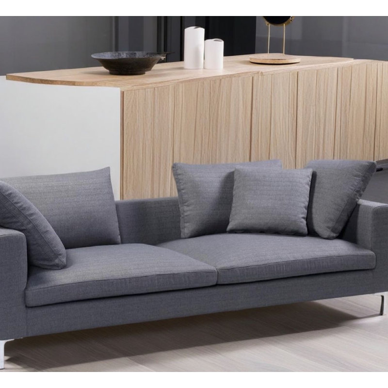Luxie Upholstered 96'' Sofa, Gray Fabric