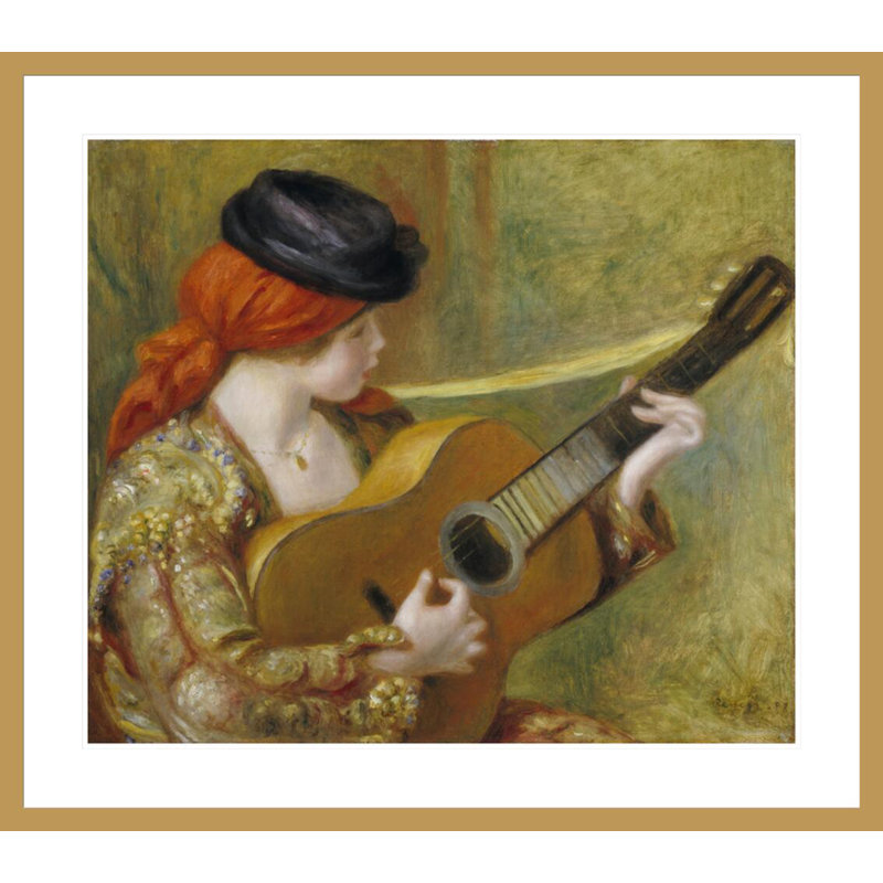 «Jeune Espagnole jouant de la guitare» par Pierre-Auguste Renoir, reproduction giclée encadrée, H 33,5 po x l 37,96 po