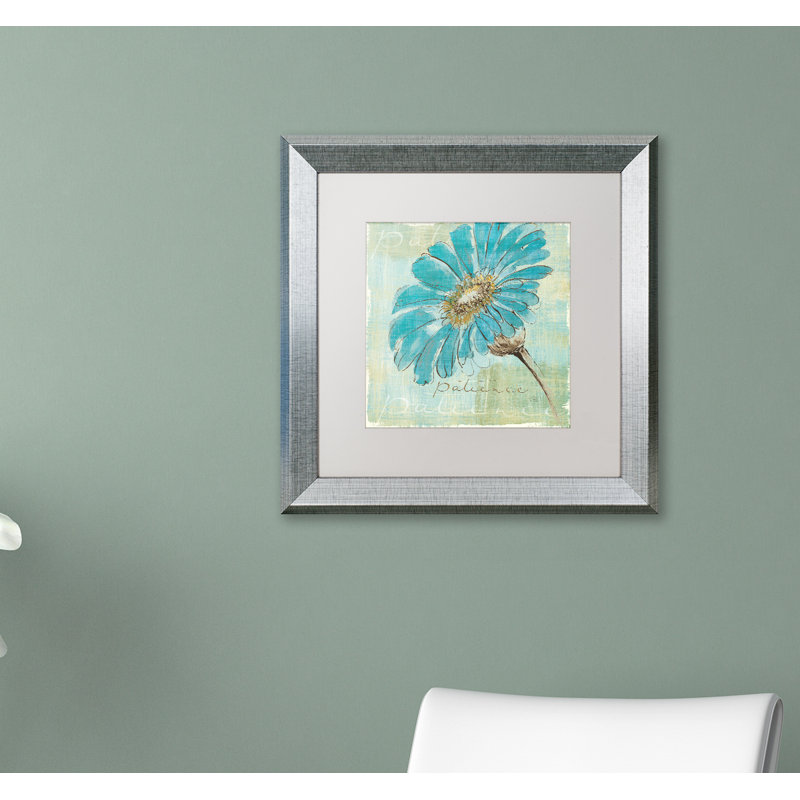 « spa marguerites ii », reproduction d’art sur toile encadrée, H 16 po x l 16 po x P 0,5 po, Encadrement argenté, Noir