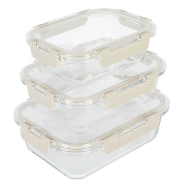 Anchor Hocking Glass Storage 3-Container Set with Lids