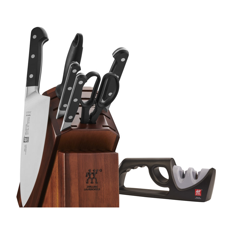 ZWILLING Pro 7-Piece Knife Block Set with Bonus Sharpener