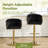 360°Velvet Swivel Bar Stools Set of 2,Gold Bar Stool Set of 2 with Woven Backrest, Modern Adjustable Counter Height Bar Stool,Black-1409582443-1414932269