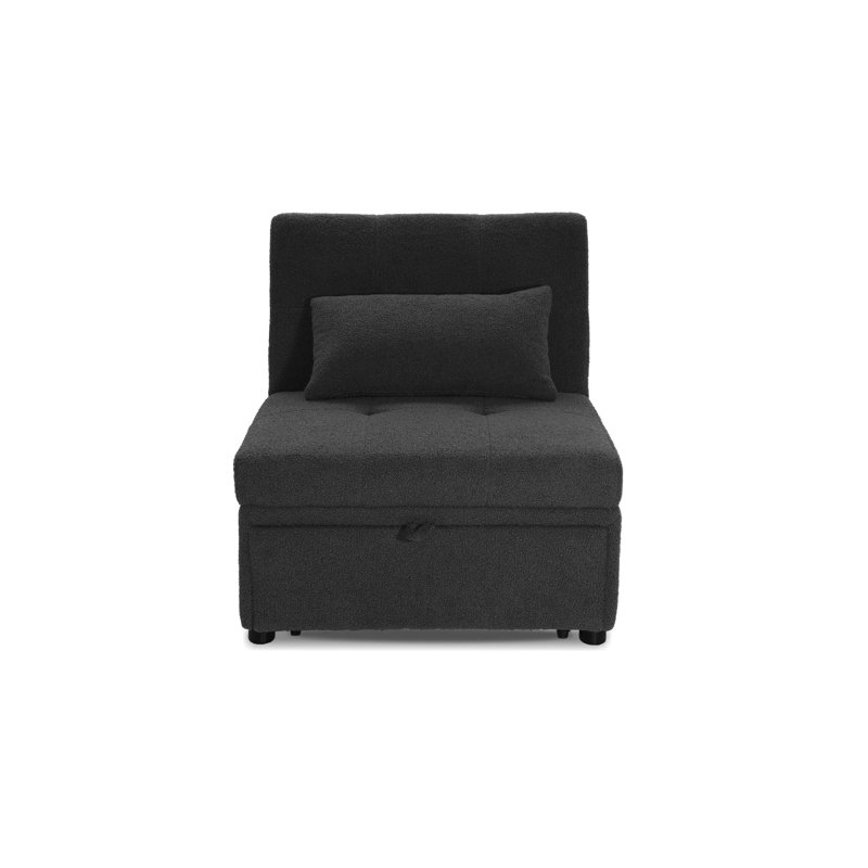 Canapé convertible Vivienne, Sherpa noir