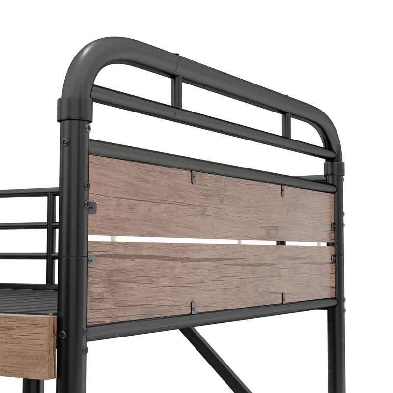 Metal Bunk Bed, Detachable Metal Bunk Bed With LED Light And Charge Station, Bunk Bed With Two Storage Drawers