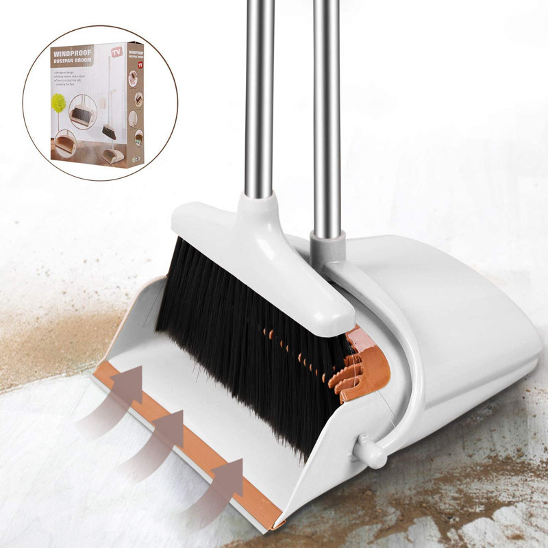 Morie Adjustable Broom And Dustpan Set with Replaceable Head