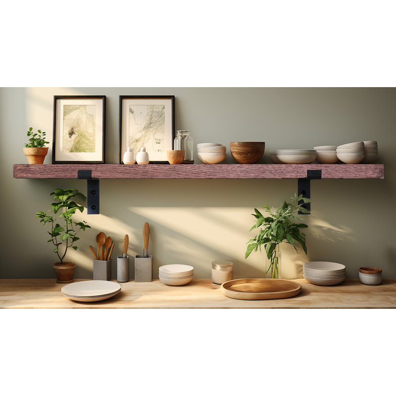 Rayne Red Oak Bracket Shelf, 2" H x 40" W x 6" D