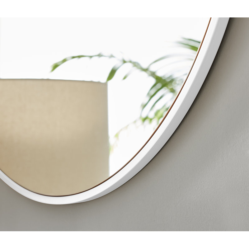 Miroir mural Alcantera, 35,8 po x 35,8 po, Blanc