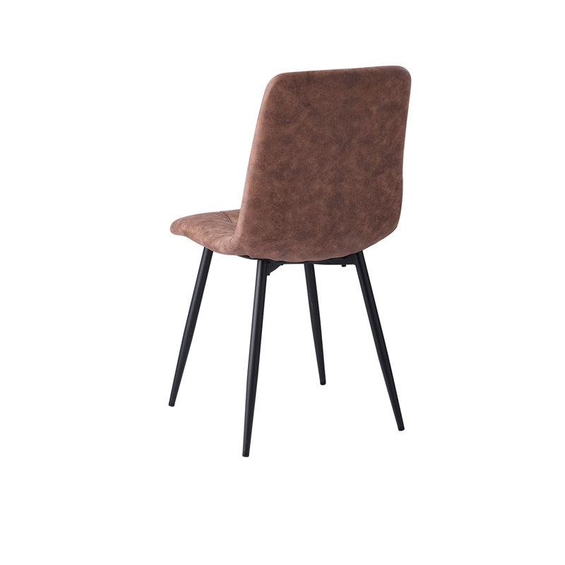 50cm H Cotton Blend Upholstered Metal Side Chair, Light Brown