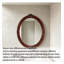 Miroir d'appoint ovale en bois d'acajou foncé-1058325882