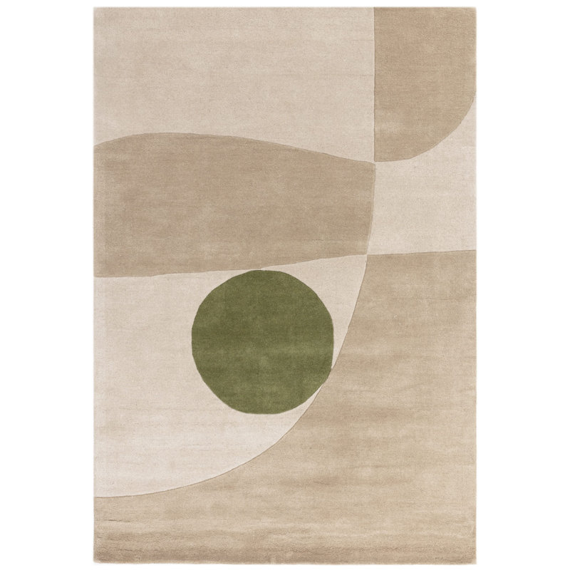 Gina Beige/Green Area Rug, Rectangle  120 x 170 cm