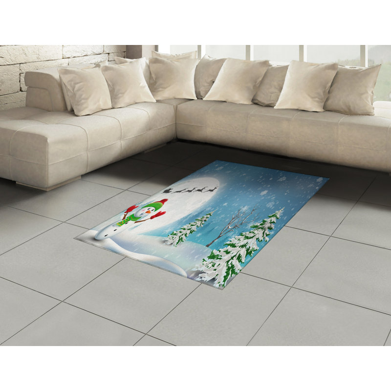 Christmas High Density Long Fiber Poly Threads Decorative Area Rug Carpet, Rectangle 4' x 5'8"
