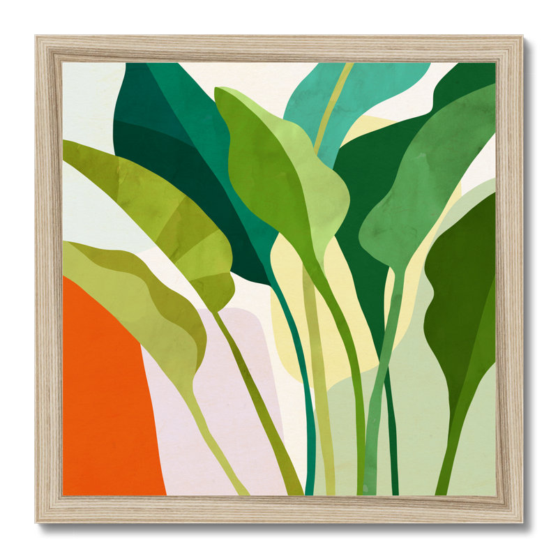 Tropica I by Victoria Borges - Wrapped Canvas Print, 34cm H x 34cm W, Natural Wood Framed Paper Print