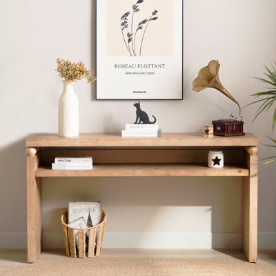 Console 59 po, table console moderne, table d'entrée étroite, table de canapé en bois, table de couloir avec rangement, table console, table d'entrée avec tablette ouverte, console Farmhouse