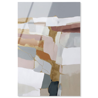 Mineral Shards III Acrylic Print Gold Boho Wall Decor by Art Remedy, Ready to Hang, 30 x 45