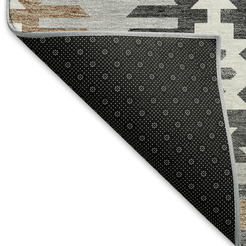Premium Machine Washable Prisco Silver Rug, Rectangle 3' x 5'