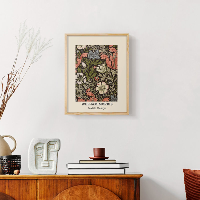 William Morris, reproduction encadrée CIX, H 14 po x l 11 po, Naturel