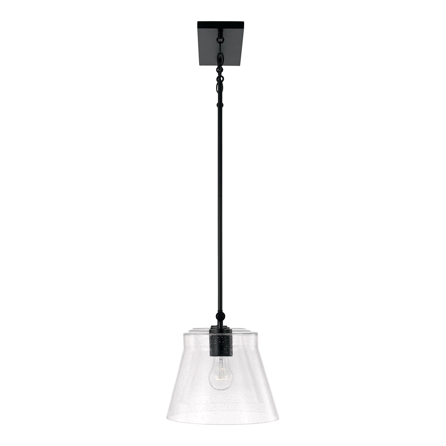 Alorie 3 Light Glass Dimmable Pendant, Matte Black