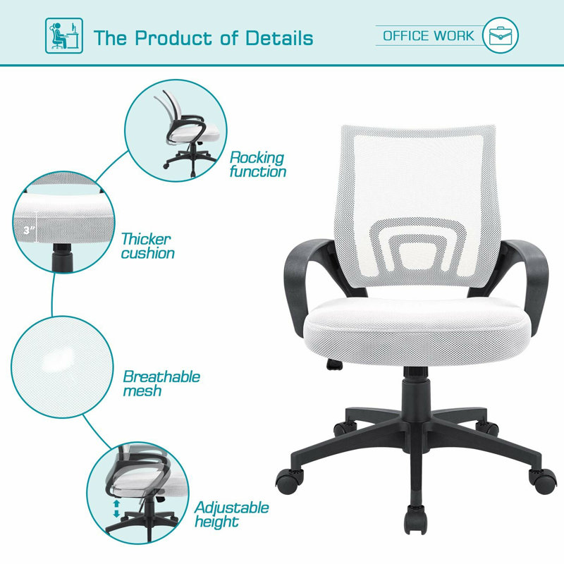 Chaise de travail Dalary, Blanc