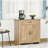 HOMCOM farmhouse sideboard cabinet, with drawers and adjustable shelf barn door coffee bar cabinet, suitable for living room, entrance kitchen cabinets, natural wood grain effect-645363675