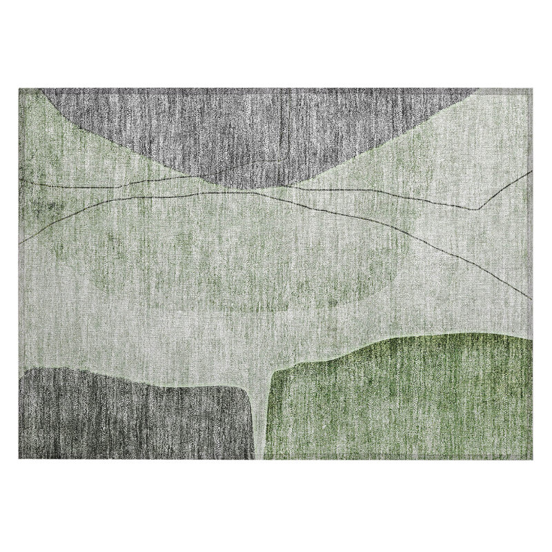 Cherylleigh Washable Abstract Indoor / Outdoor Rug, Rectangle 1'8" x 2'6"