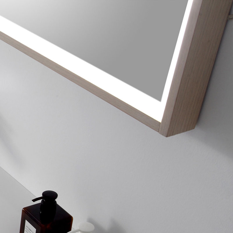 Miroir de salle de bain meuble-lavabo de salle de bain moderne illuminé à del, dexter 32 po, H 27 po x l 32 po x P 2 po
