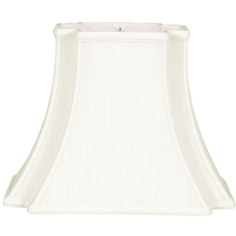 Abat-jour cloche en soie / shantung (araignée), Blanc / blanc cassé, H 13,5 po x l 18 po x P 18 po