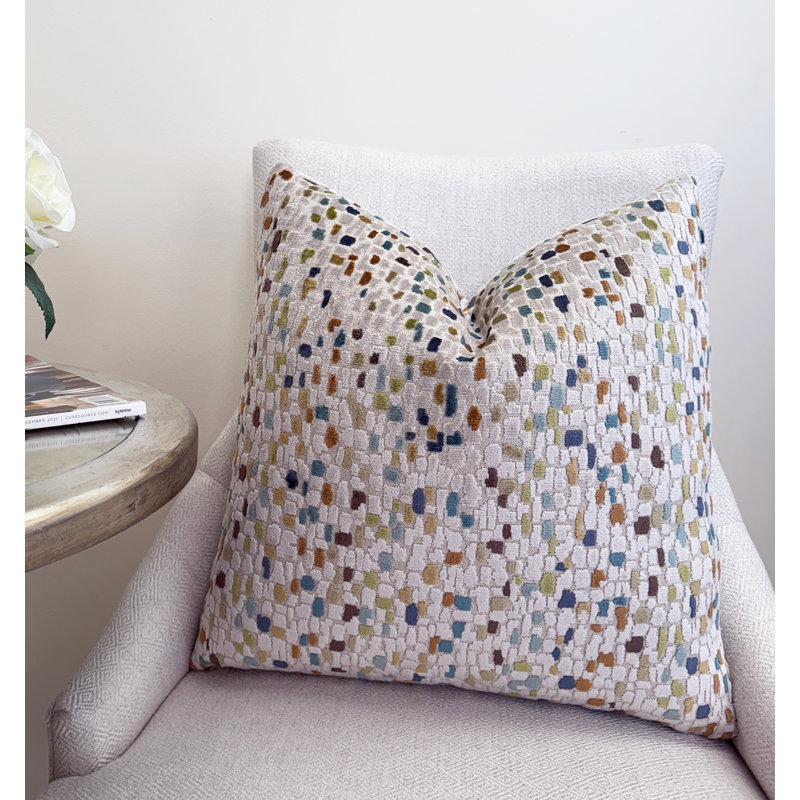 Housse de coussin en velours mosaïque, 22 x 22 po, Verre de mer