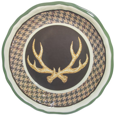  Melamine Antler Print Lodge Western Style 1 Piece Serving Bowl