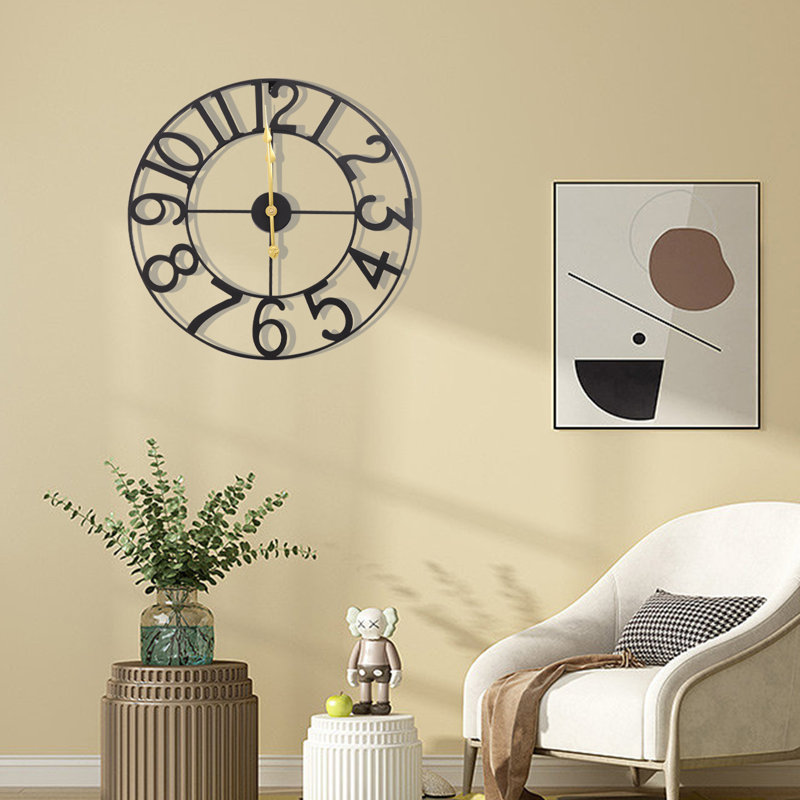 Horloge murale 23,6 po sans pile