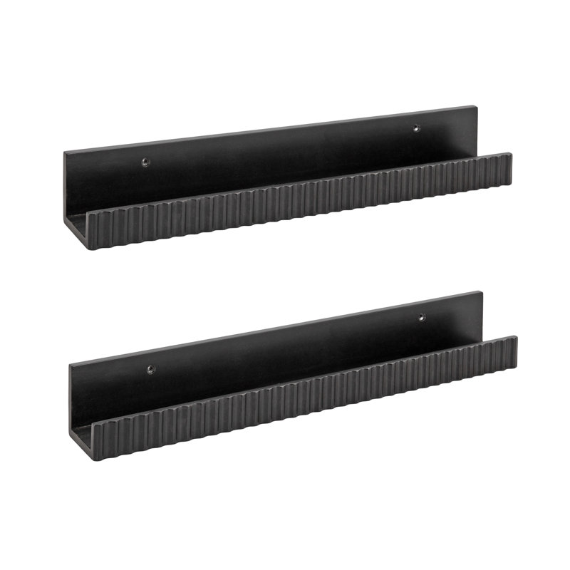 Two-Piece Picture Ledge Shelf Set, Black