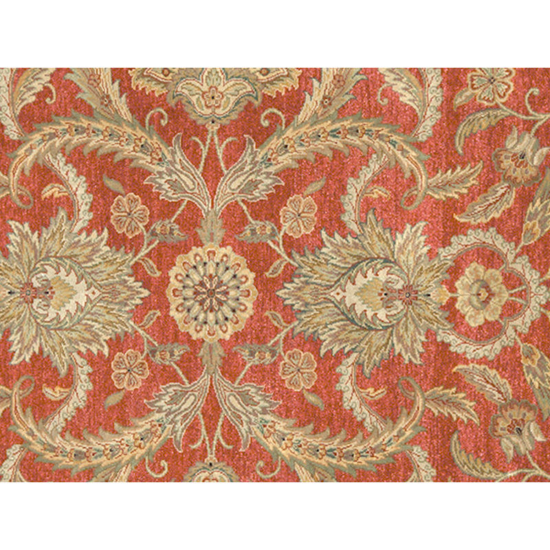 Hand Knotted Wool Oriental Area Rug in Red And Ivory