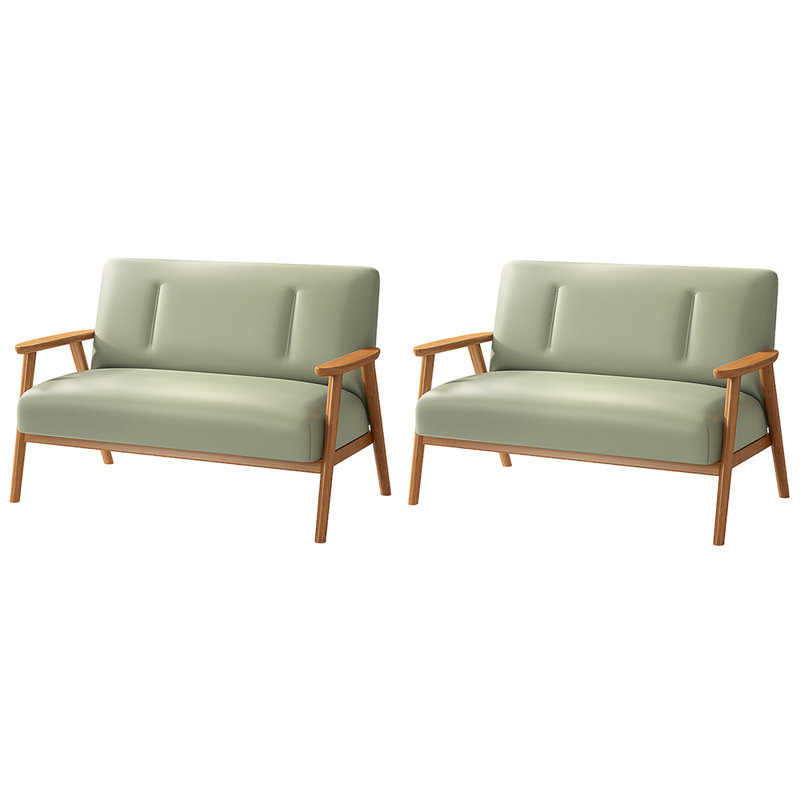 Banc rembourré en similicuir Casual, Vert clair