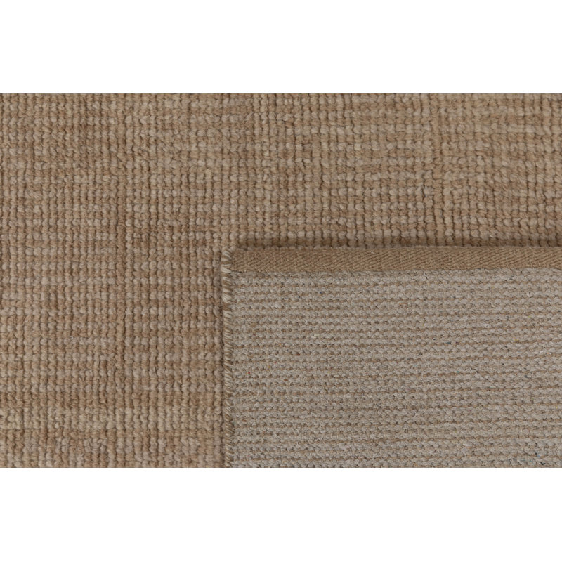 Tapis d'intérieur en laine noué à la main Vanna Villa, Sable, 6 pi x 9 pi
