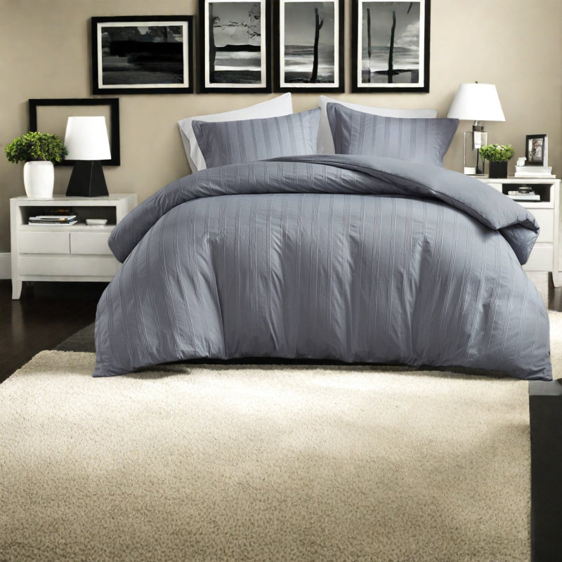 Ensembles de literie pour très grand lit de qualité supérieure, polyester tissé à rayures, maison moderne