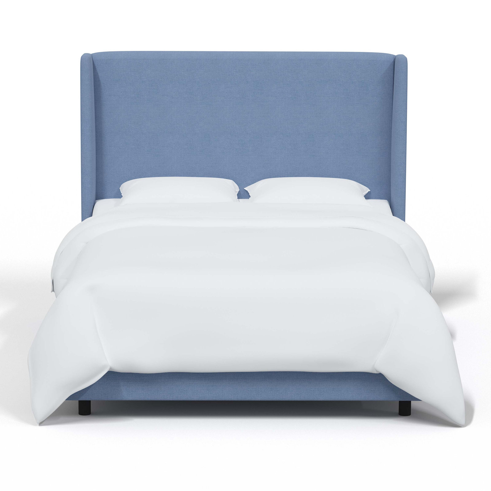 Tilly Upholstered Wingback Bed, Queen, Classic Denim Linen