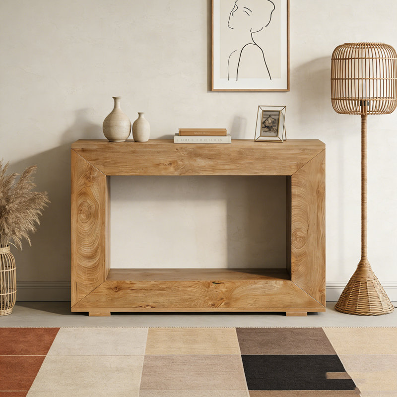 Table de canapé d'entrée en bois rustique avec rangement Farmhouse, Wood 