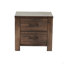 Table de chevet en bois avec finition chêne et table de chevet en bois avec 2 tiroirs