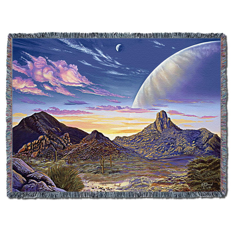 Couverture Pure Country Weavers Pinnacle Peak Vista par Kurt C Burmann - Jeté tapisserie fantaisie tissée en coton - Fabriqué aux États-Unis (72x54)