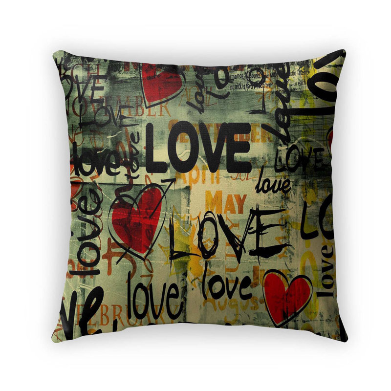 Housse et insert de coussin décoratif extérieur Love, 24" X 24"