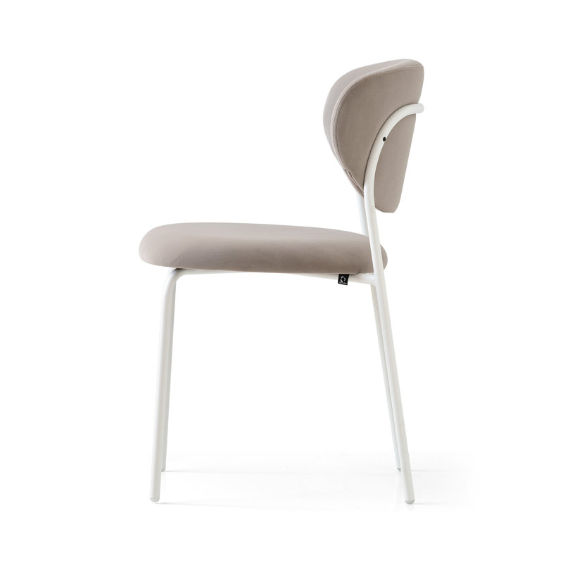 Cozy Upholstered Chair with Metal Frame, Forest Green, Matt Optic White