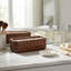 Bougie parfumée à la vanille Jeimi pour chambre à coucher décor de table de chevet - Bougie décorative en bois de manguier pour bibliothèque, table basse ou salon - 10 po, brun