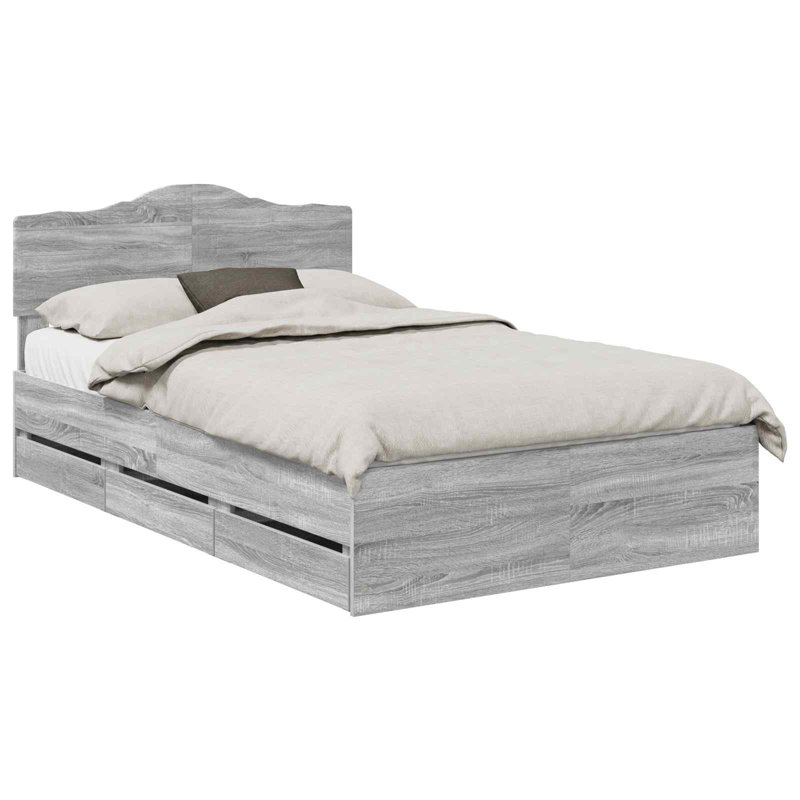 Bed Frame, Small Double (4'), Grey Sonoma