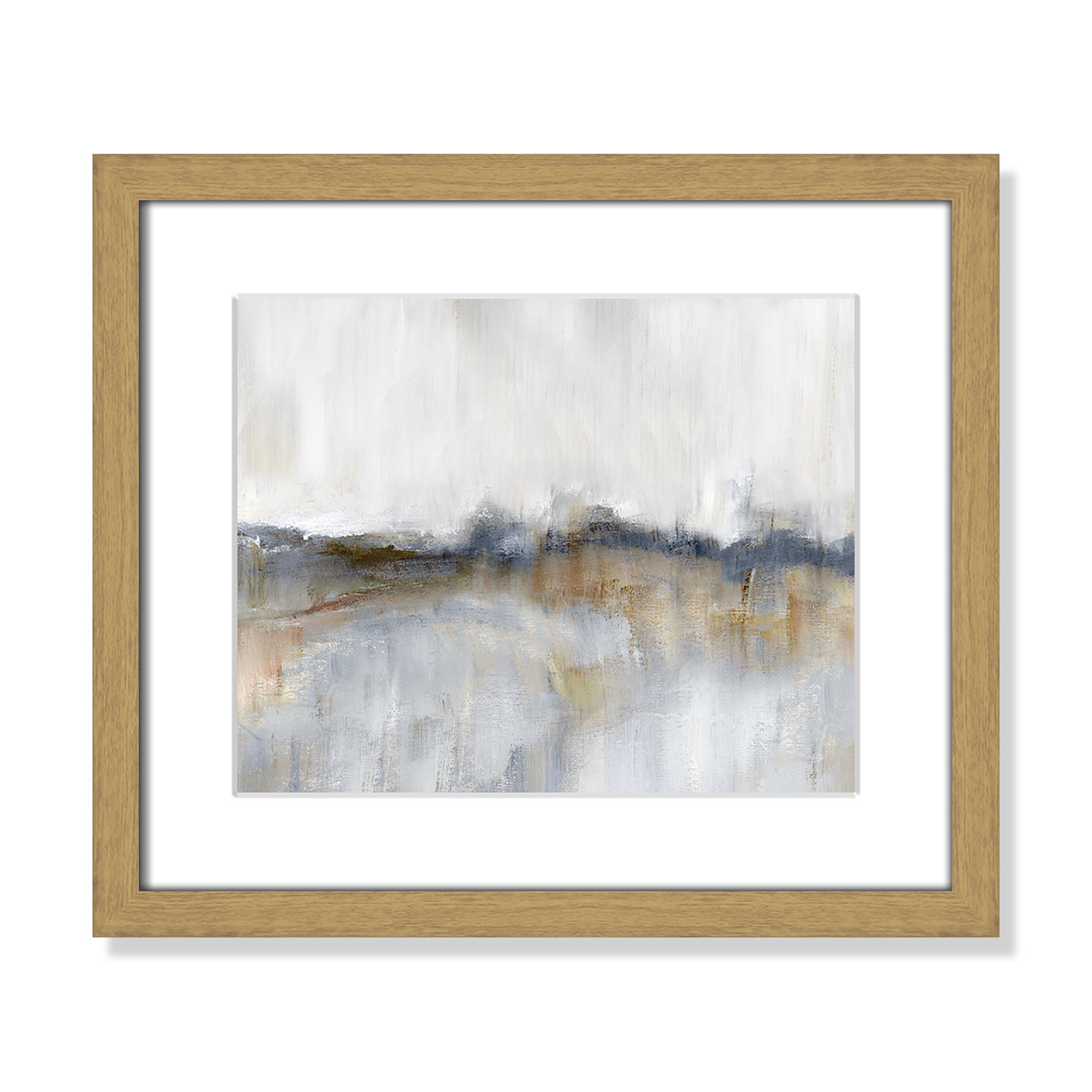 Autumnal Tide by Nan, 13" H x 15" W x 0.75" D, Natural Framed