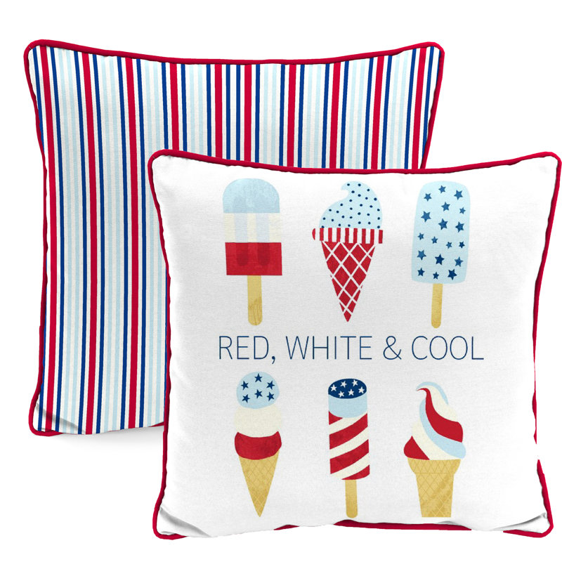 16" x 16" Outdoor Throw Pillow with Welt, Cool Reversible